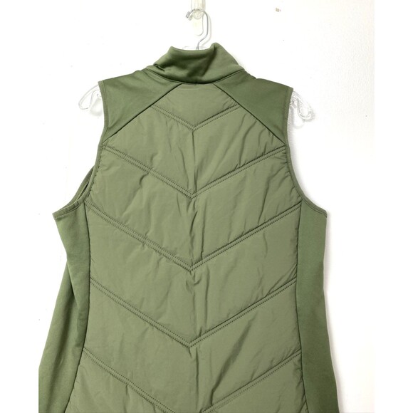 AVIA Fleece Vest Size L Green Olive Full Zip Pockets Mock Neck Sleevless - Picture 6 of 12